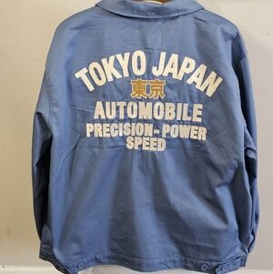 IKIGAI Authentic Brand Tokyo Japan Auto Club Blue Twill Jacket Men Size Medium
